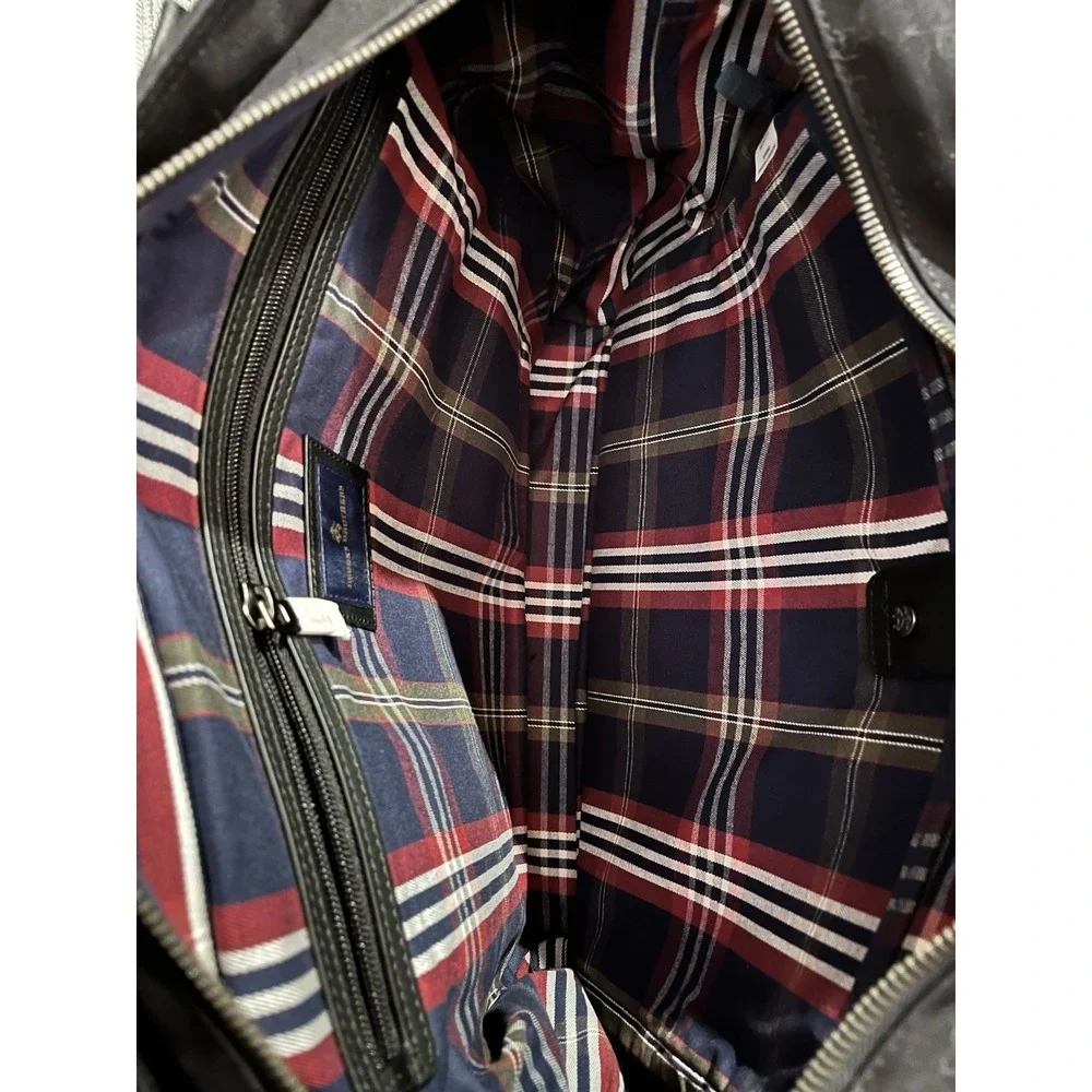 Brooks Brothers Canvas & Leather Laptop Bag